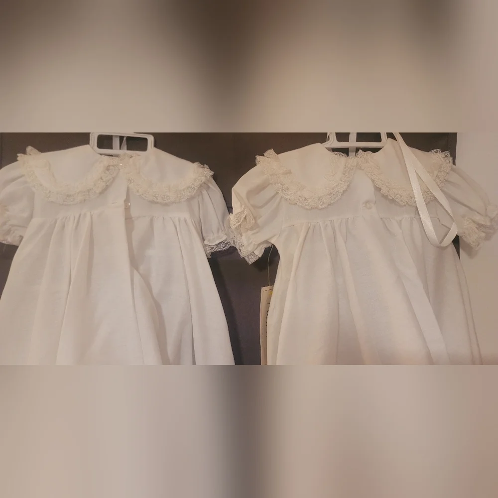 Vintage Mini World Inc Ruffle Tiered Apron Dress girls x2 (S & M)
